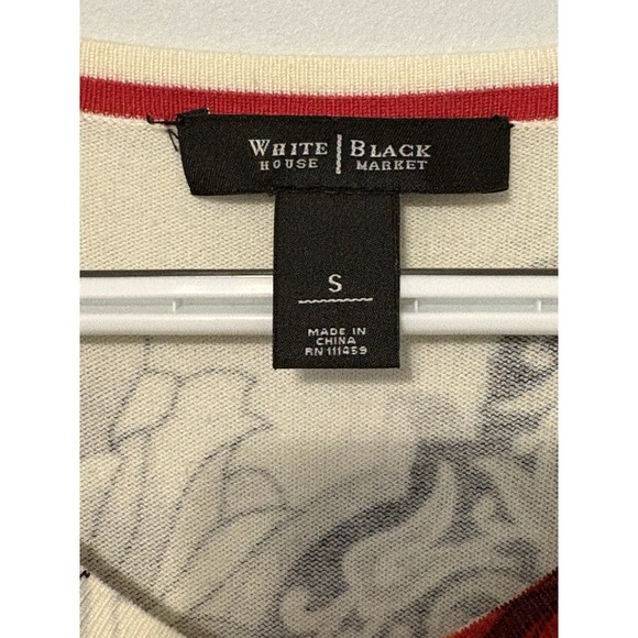 White‎ House Black Market Floral Print Cardigan 3/4 Sleeve V-Neck Women's Small - Picture 5 of 5